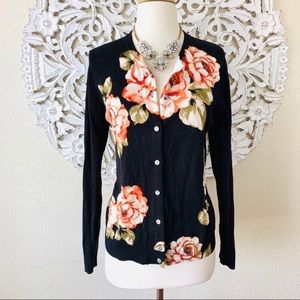 {A New Day} Black Floral Any Day Cardigan